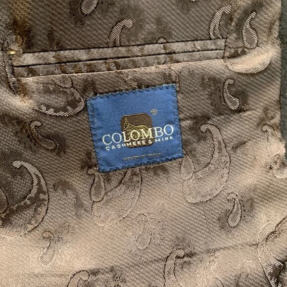 Arnold Brant Blazer Mens 44 Dark Brown Colombo Cashmere and Mink Paisley Jacket - Picture 7 of 13